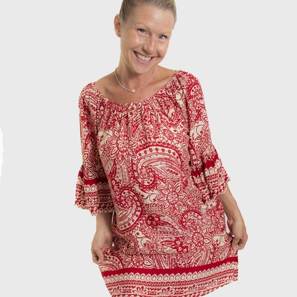 Red Paisley Dress - Picture 2 of 3